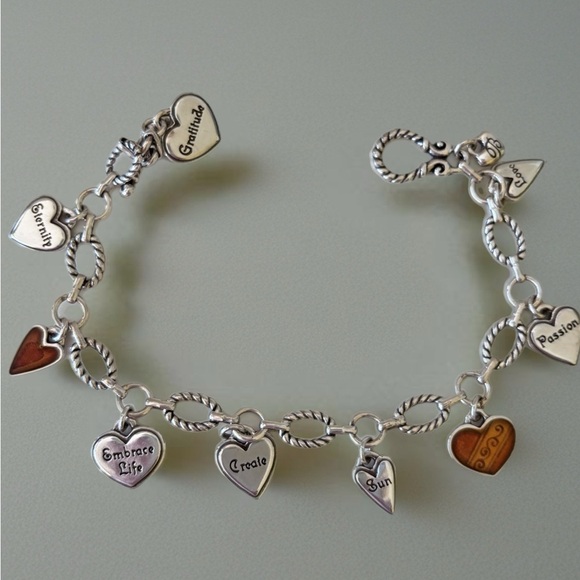 Silver Heart Charm Bracelet with Watch New Battery main image 8